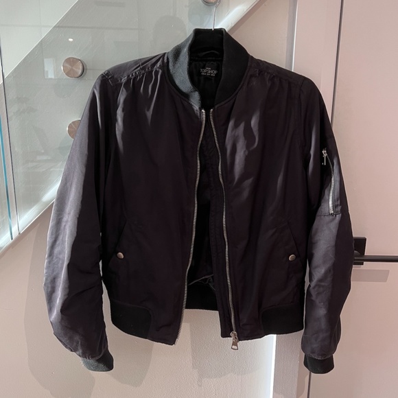 Topshop Black Bomber Jacket | Worn Once - Picture 4 of 4